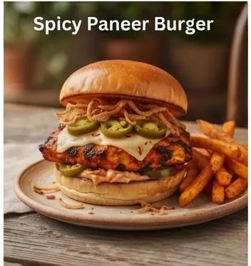 Spicy Paneer Burger
