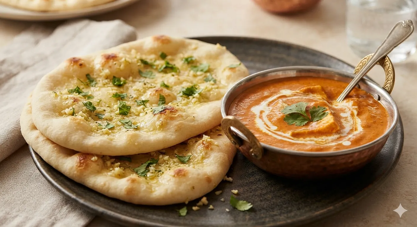 Garlic Naan With Gravy