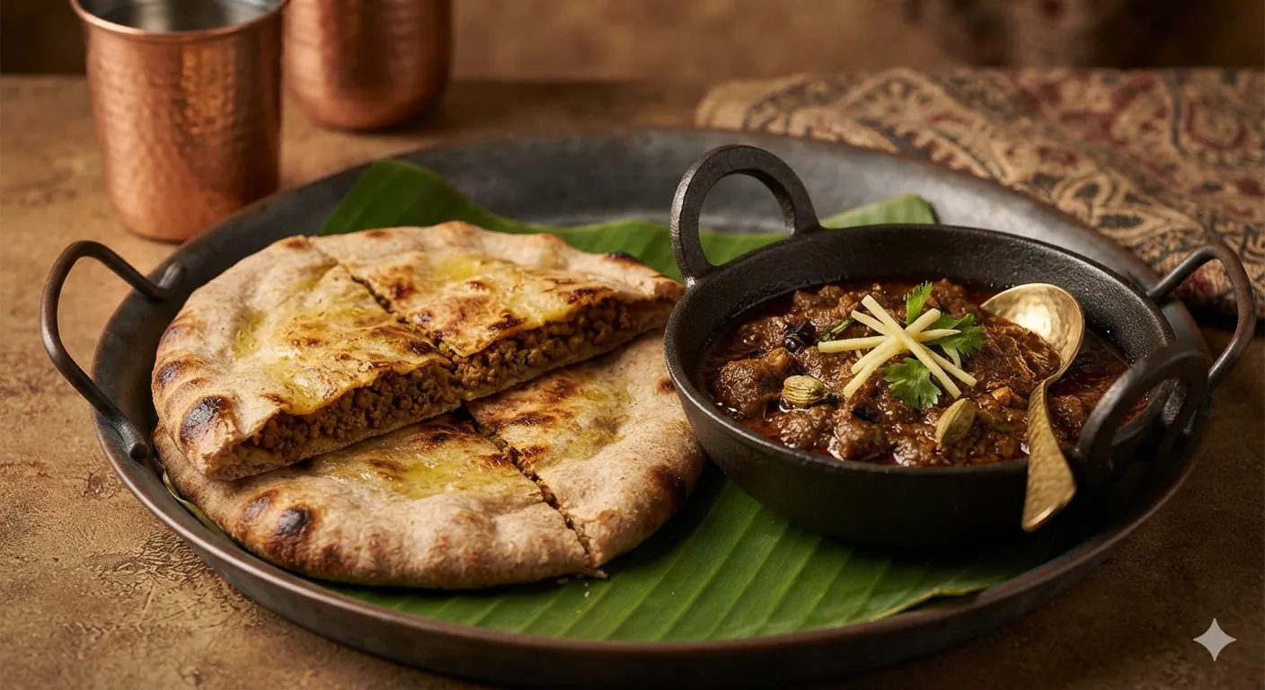Keema Naan With Gravy Atta