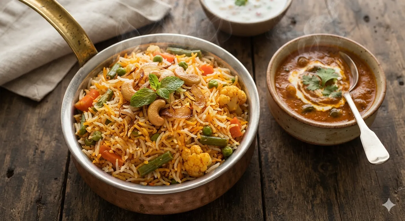 Vegetable Biryani With Gravy